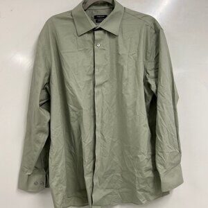 0381 Kenneth Cole Reaction Men’s Dress Shirt Sage Green Long Sleeve Button Up